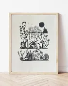 'Cactus Collective' Linocut Print
