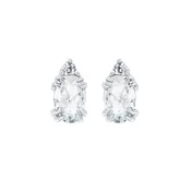 10KT.04CT(2)DIA 6X4OV CREATED WHITE SAPP EARS