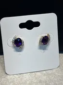 14K Amethyst Diamond Earrings