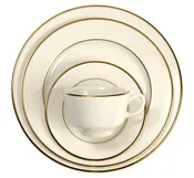10″ Dinner Plate Gold Band rented in quantities of 15