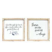 10x10 Reversible Wood Frame Sign — GOOD OLD DAYS / GREATEST GIFT-12624