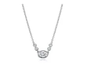 18kw 0.60ctw Contemporary Oval Diamond Pendant