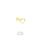 14K Gold- 18g/16g Hollow Heart Labret