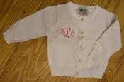 Personalized Girl's White Cardigan Sweater — MOSTLY MONOGRAMS