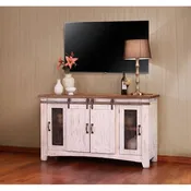 60" Farmhouse TV Stand White