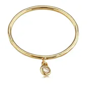 0.03 CT. T.W. Round Diamond Dangle Ring in 14K Yellow Gold