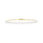 14K Gold Two Tone 0.62 Carat Round Brilliant Diamond Bangle