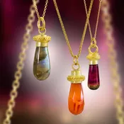 Atmosphere Teardrop Pendants in 22K