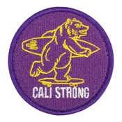 CALI Strong Bear Purple Gold White Round Hook-and-Loop Morale Patch