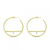 Bar Hoop Diamond Earrings — Creative Jewelers