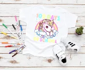 100 Days of School Unicorn DTF Transfer – Rainbow Magic Ready to Press
