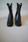 Womens La Canadienne Brittany Black Leather Ankle Zip Booties 7.5 *