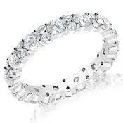 Alternating Round and Stacked Round Diamond Eternity Band