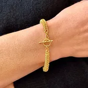 7.25" Handcrafted 24K Gold Vermeil 6.5mm Bellezza Bracelet with Toggle Clasp