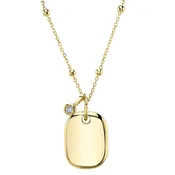 0.03CT DIAMOND BEZEL DOG TAG NECKLACE