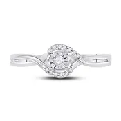 10k White Gold Diamond Promise Ring Bypass 1/10 CTTW