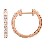 14k Rose Gold 15mm Diamond Huggie Earrings .40ctw