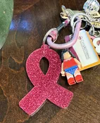 Pink Glitter Ribbon Key Chain — Progressive Printers Inc.