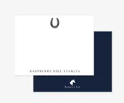 Personalized Black and White Vintage Horse Shoe Notecards
