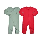 2 pc. zipper footie set | ivory & heather grey