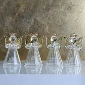 Blown Glass Angel Ornaments Figurines, Set of 4, Made in Italy