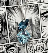 14kt White gold Blue Topaz Pendant