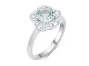 Aquamarine Flower Ring