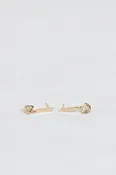 JP BAR WITH HALF MOON DIAMOND EARRINGS