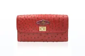 Chez Elle Red Ostrich Chain Bag