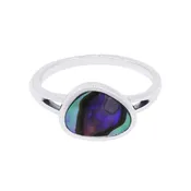 10501<br>ring rounded triangle beaded frame ABALONE .925