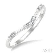 1/10 Ctw Chevron Round Cut Diamond Fashion Band in 14K White Gold