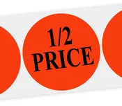 1/2 Price Labels