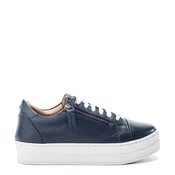 Abbee Navy Leather Trainers