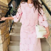 Blushing Bloom Floral Lace Top & Skirt Set- FINAL SALE