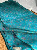 100% Silk Teal Floral Print Scarf