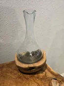 Teak Bowl Blown Glass Vase