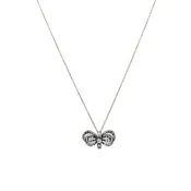 10k Gold Necklace Diamond Bow Pendant Edwardian Style