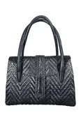 Allan K Kirsten Small Herringbone Woven Bag W23B006 | Black | Final Sale - No Returns