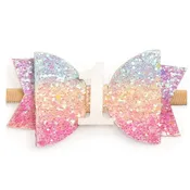 1st Birthday Pastel Rainbow Bow Baby Headband