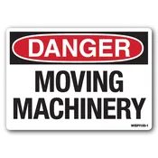 Danger: Moving Machinery Safety Label – OSHA Style