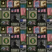 Army Armed Forces Military New Block Sykel Cotton Fabric