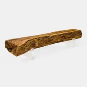 Bugre Wood Bench with Acrylic Legs