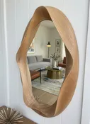 Alinda Free Form Organic Modern Wood Mirror