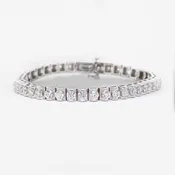 Diamond Tennis Bracelet - 14K White Gold - 7.70ct.