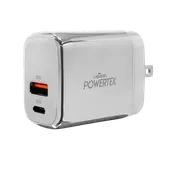 Powertek Metallic Shine Dual Port USB-C and USB-A Wall Charger