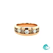 14KR Brown & White Diamond Band
