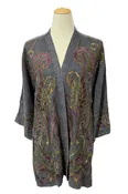 Anu by Natural Fashions Embroidered Duster in Black Style 21442
