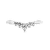 14K White Gold - Curved Diamond Band - J35372
