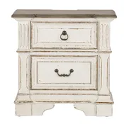 Abbey Park - 2 Drawer Nightstand With Charging Station - Antique White