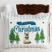 Blue Toile Kitty Snap Graphic – Interchangeable Pillow Décor